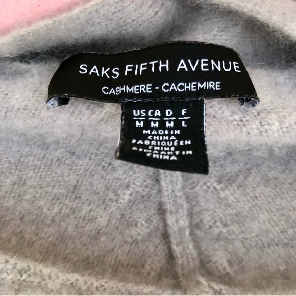 Saks Fifth Avenue Black Label 100% Cashmere Sweater Sz. M Open Cardigan - Picture 5 of 7
